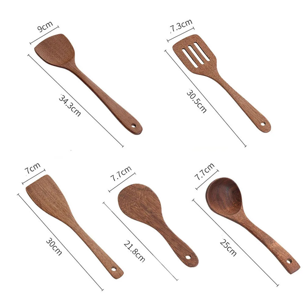 Long Handle Wooden Kitchenware Set