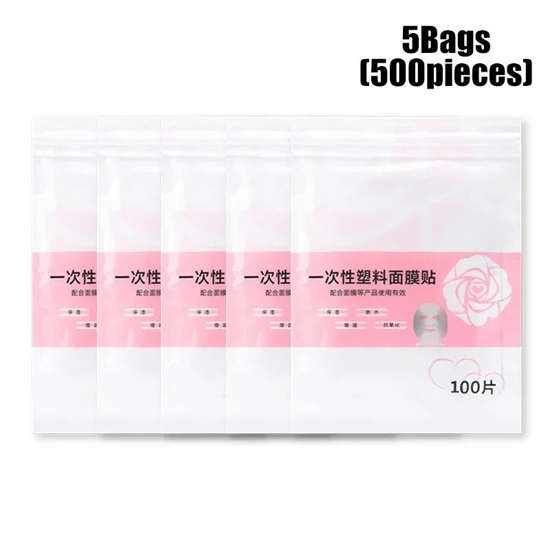 500/100pcs Disposable Plastic Film Full Face Cleaner Mask