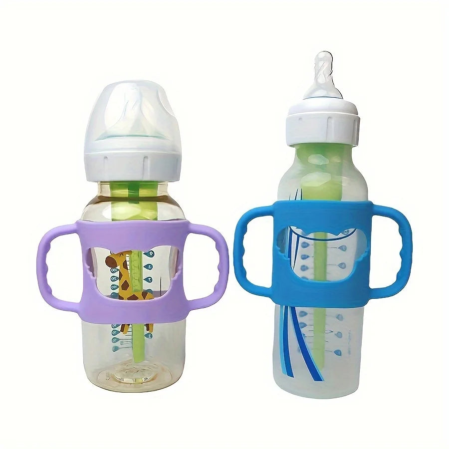 2PCS/1PC Soft Silicone Baby Bottle Handle – Fits Standard & Wide-Neck Bottles