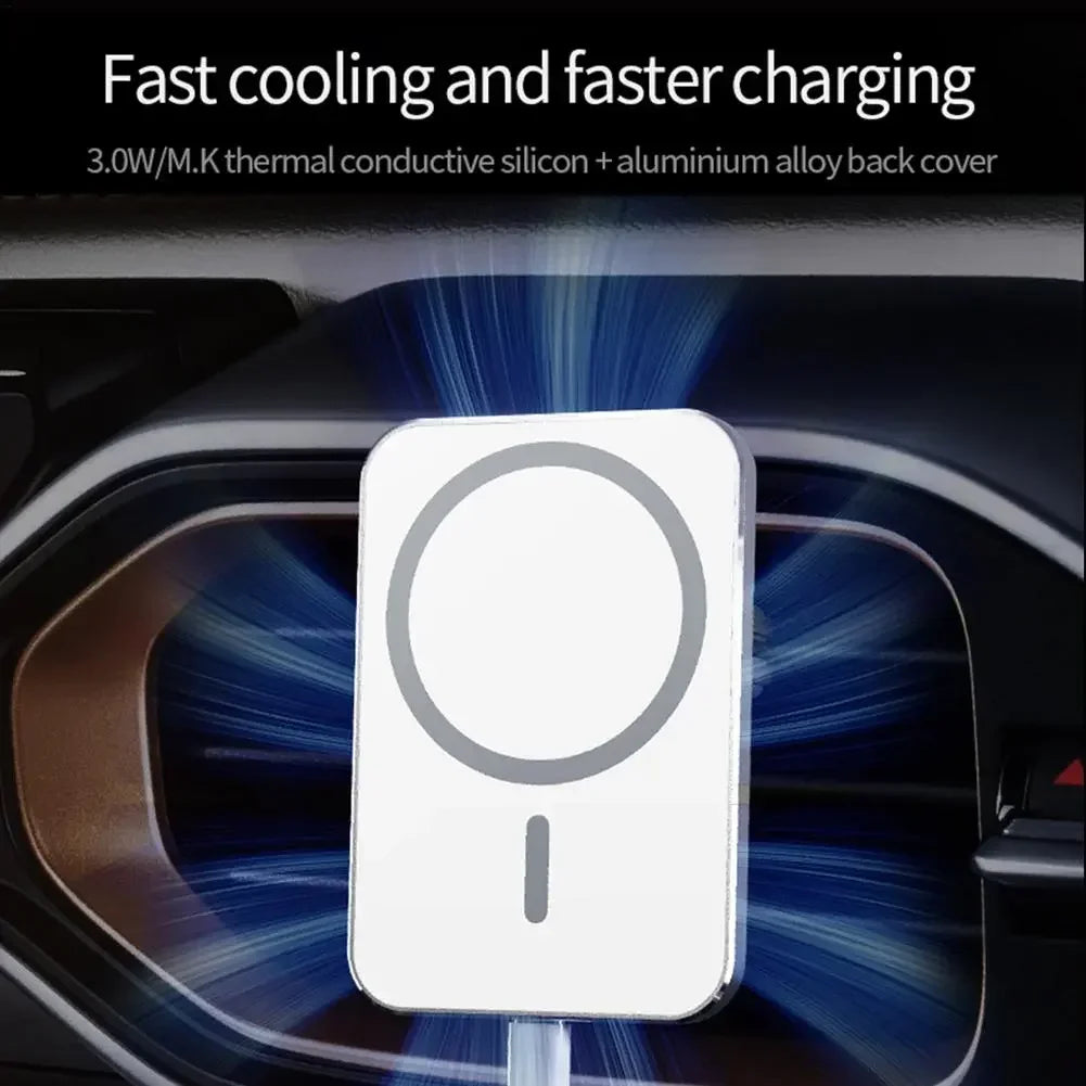 15W Car Charger Type C Mobile Phone Magnetic Wireless Charger Car Mount