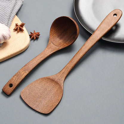 Long Handle Wooden Kitchenware Set
