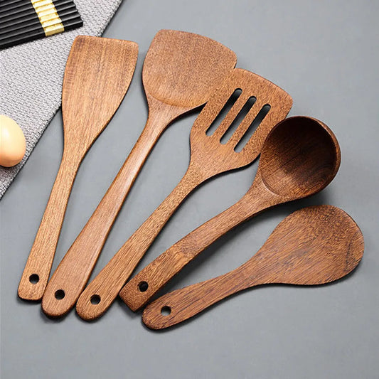 Long Handle Wooden Kitchenware Set