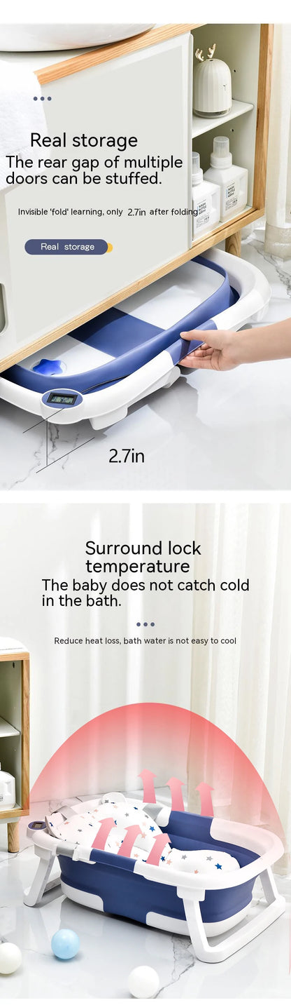 Real-time Temperature Silicone Baby Bathtub