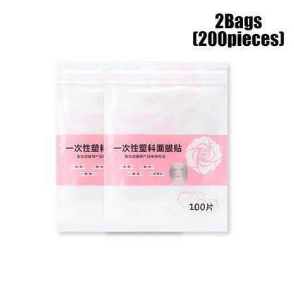 500/100pcs Disposable Plastic Film Full Face Cleaner Mask
