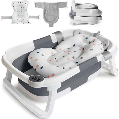Baby Bath Tub with Bath Cushion Foldable Bathtub