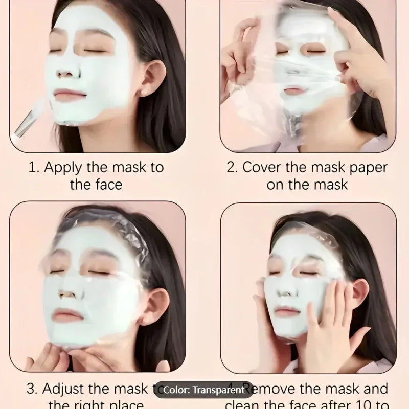 500/100pcs Disposable Plastic Film Full Face Cleaner Mask