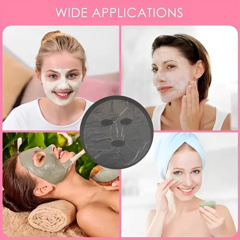 500/100pcs Disposable Plastic Film Full Face Cleaner Mask