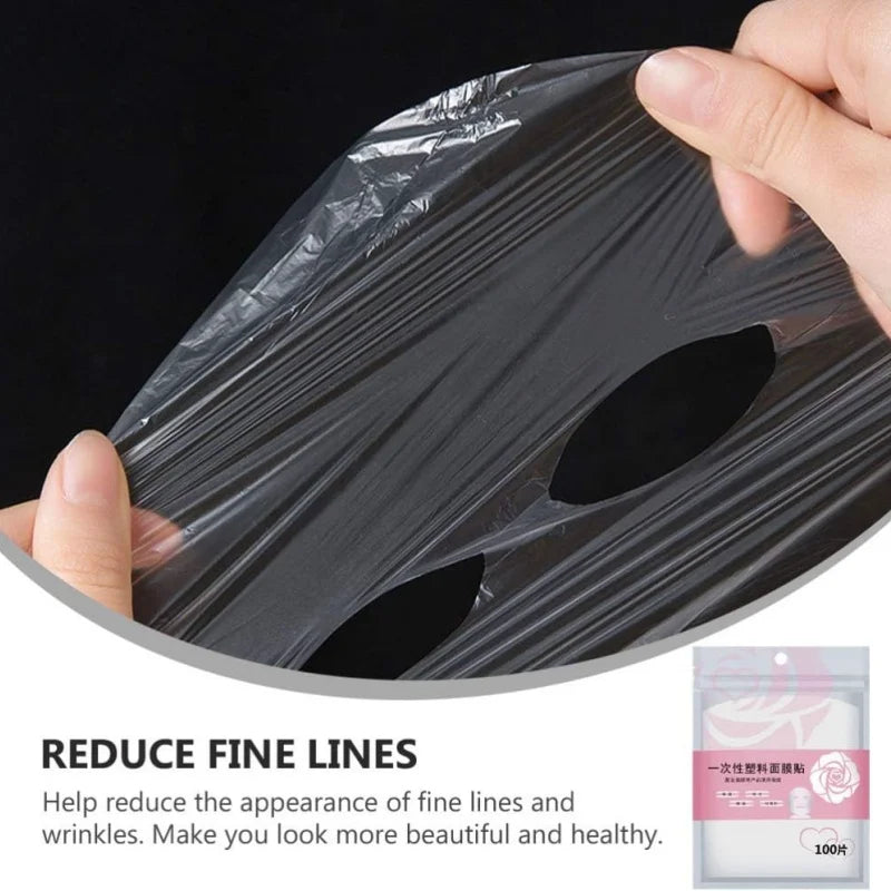 500/100pcs Disposable Plastic Film Full Face Cleaner Mask