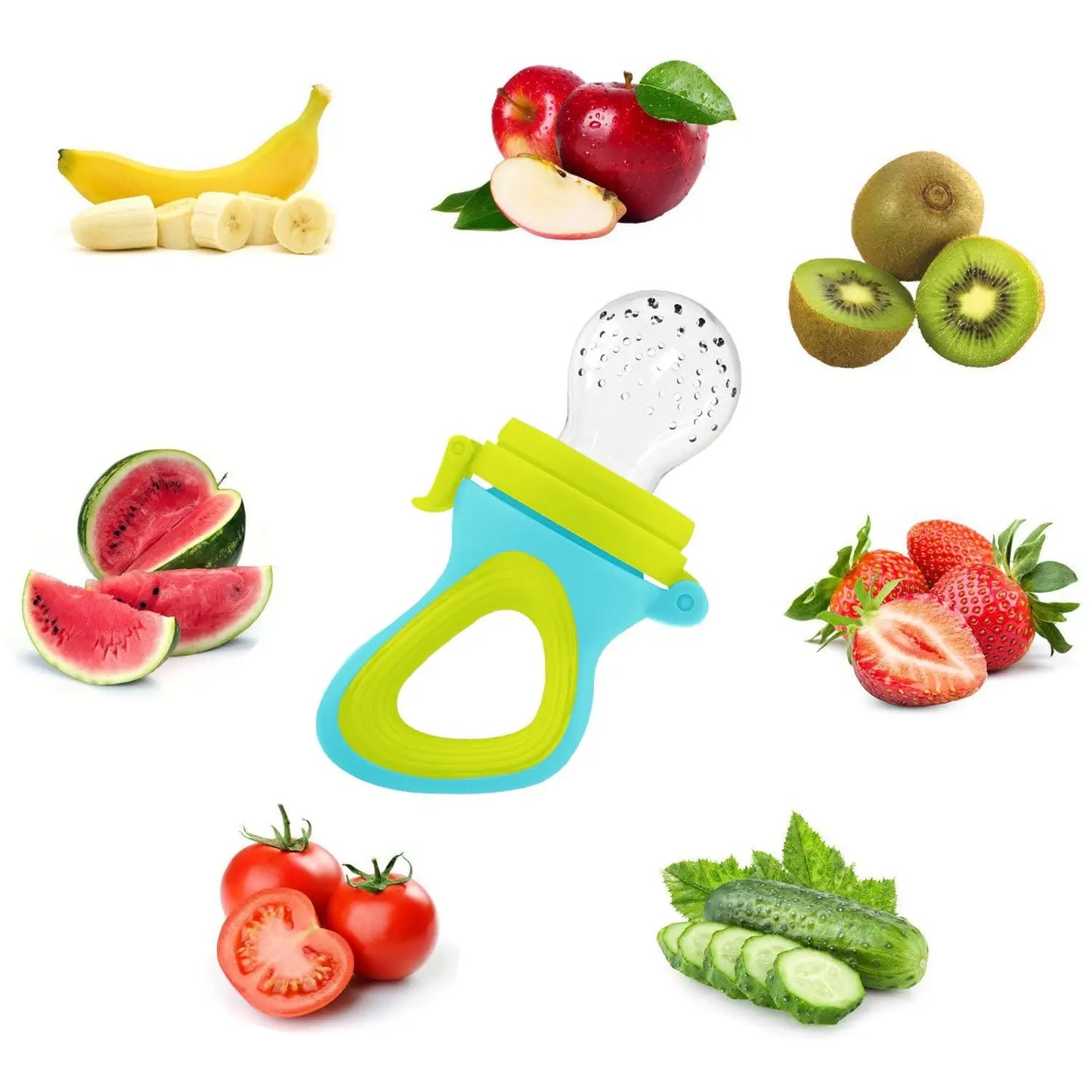 Silicone Baby Squeeze Feeding Bottle with Spoon – Infant Food Feeder