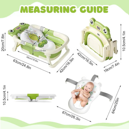 Baby Bath Tub with Bath Cushion Foldable Bathtub