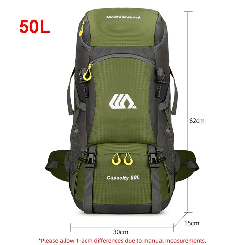 50L Travel Backpack Men Large Hiking & Camping Bag