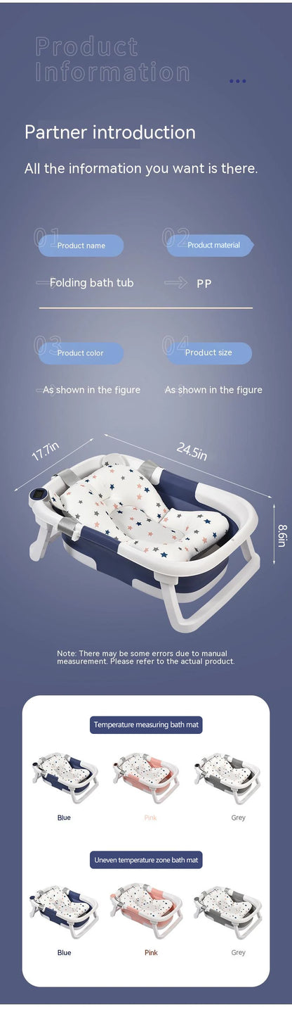 Real-time Temperature Silicone Baby Bathtub