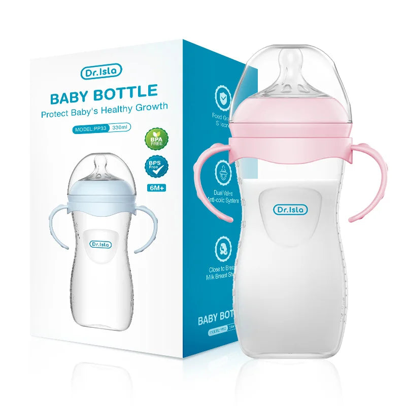 150/240/330ML Baby Feeding Bottle with Handle – Newborn Milk Bottle