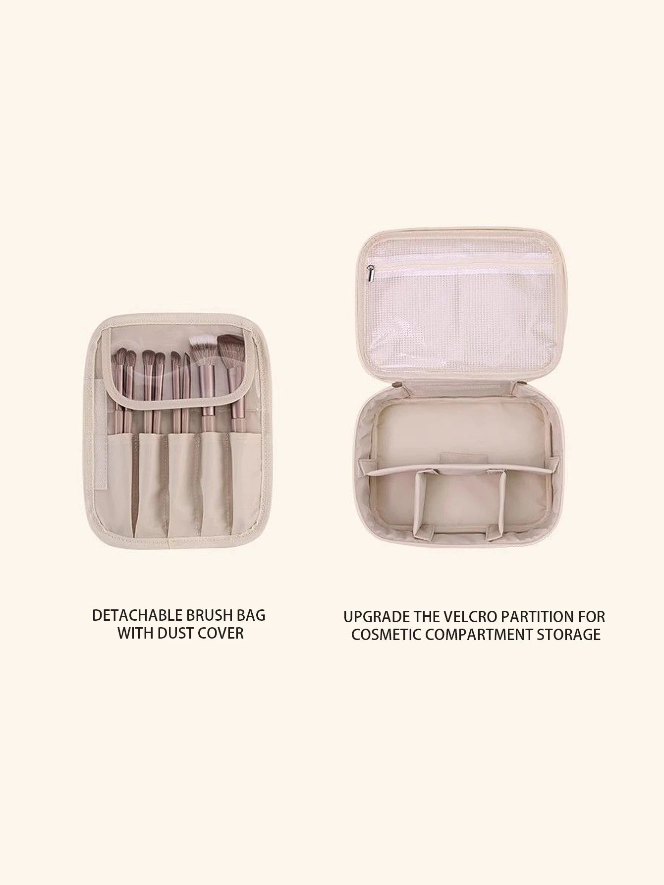 Leather makeup portable bag with high-end outdoor capacity