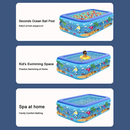 Inflatable Summer Swimming Pool Indoor Outdoor Bathtub 60/111/120cm