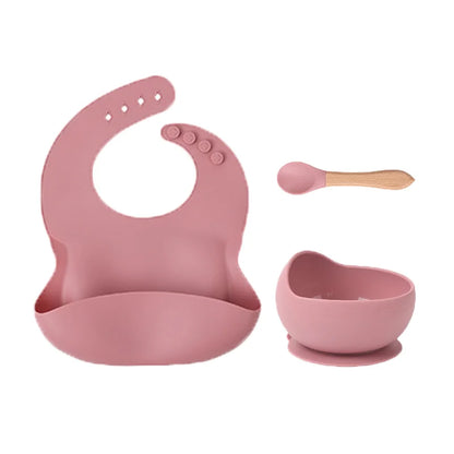 Children's Silicone Feeding Set – 1/2/3/5PCS Bowl, Bib, Cup, Spoon & Fork