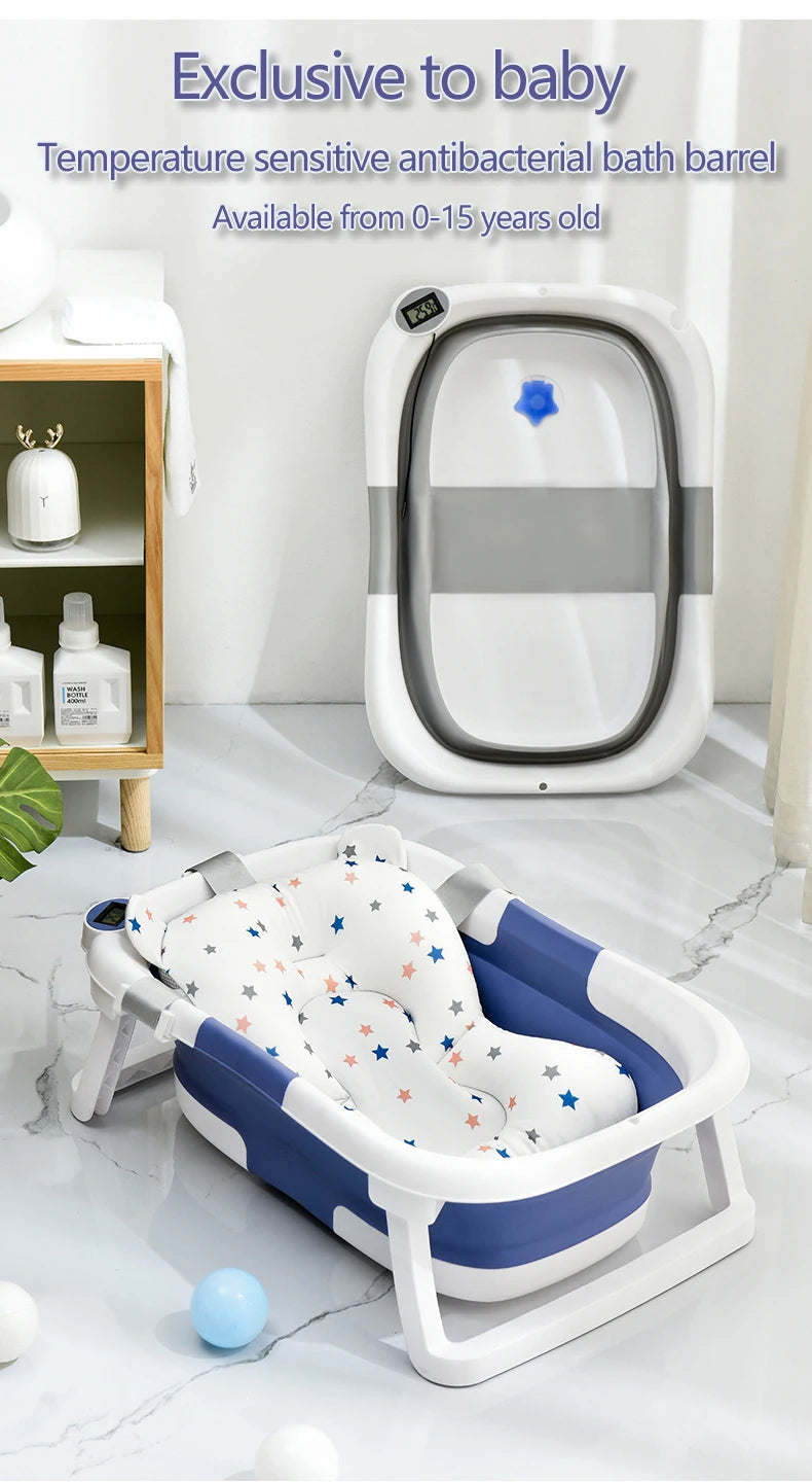 Real-time Temperature Silicone Baby Bathtub