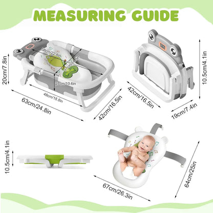 Baby Bath Tub with Bath Cushion Foldable Bathtub