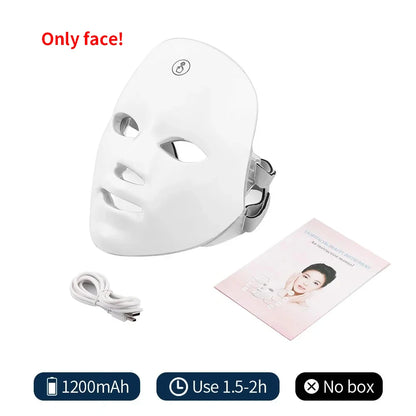 Wireless 7 Colors LED Facial Neck Mask