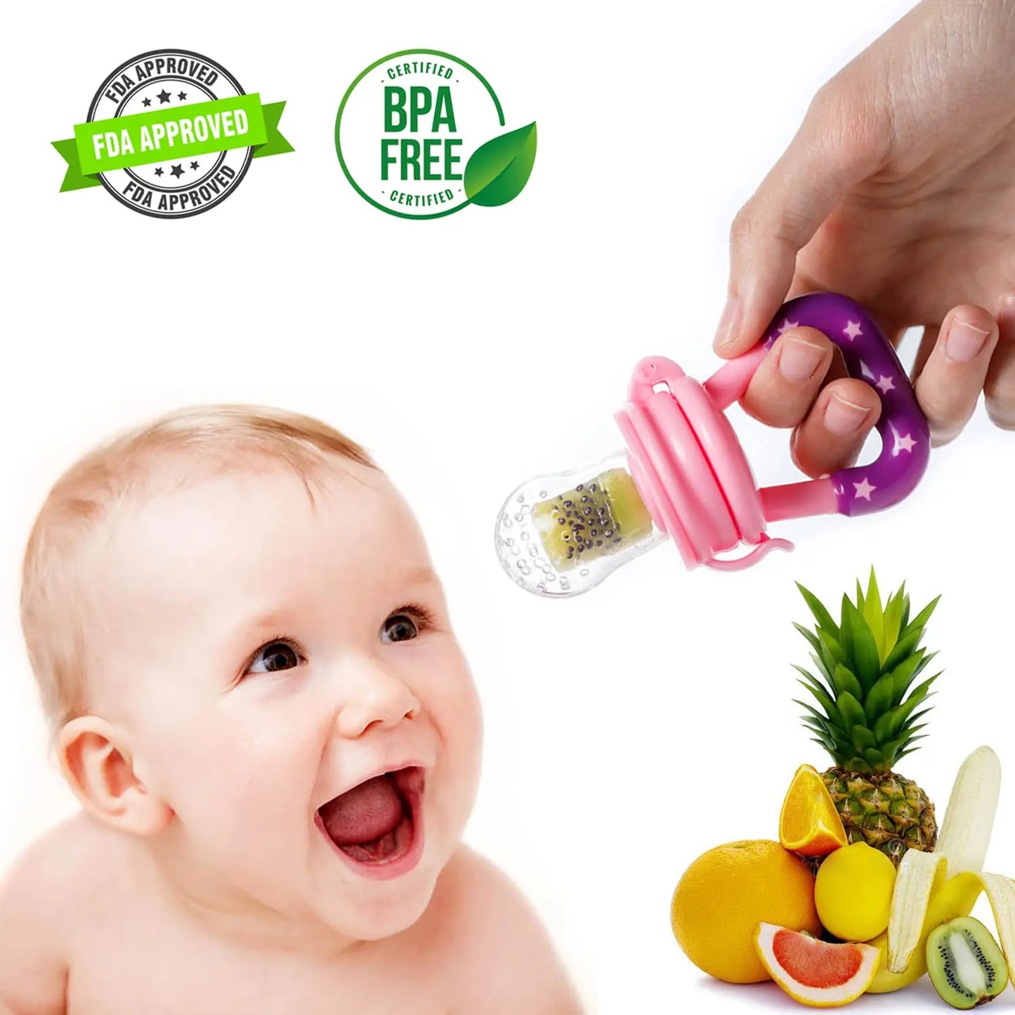 Food Grade Silicone Teether Baby Fruit Eating Accessories