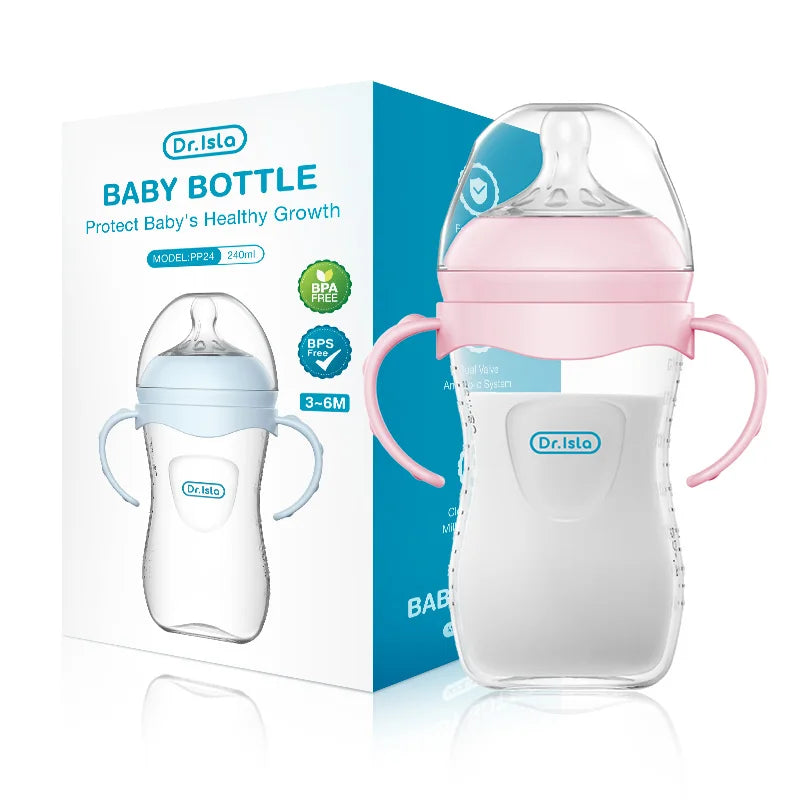 150/240/330ML Baby Feeding Bottle with Handle – Newborn Milk Bottle