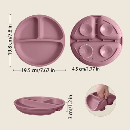 1PC Silicone Suction Baby Plate – BPA-Free Toddler Training Tableware