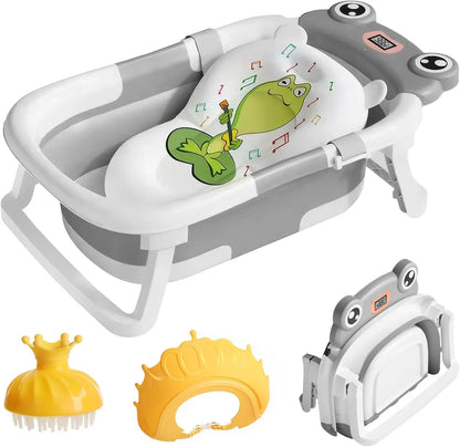 Baby Bath Tub with Bath Cushion Foldable Bathtub