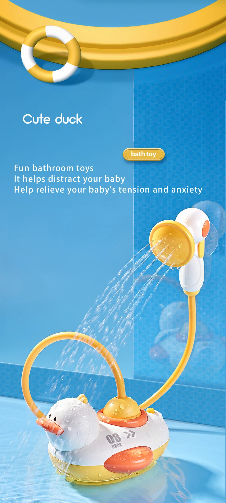 2 Styles Cute Water Bath Duck Shower