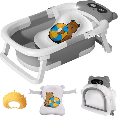 Baby Bath Tub with Bath Cushion Foldable Bathtub