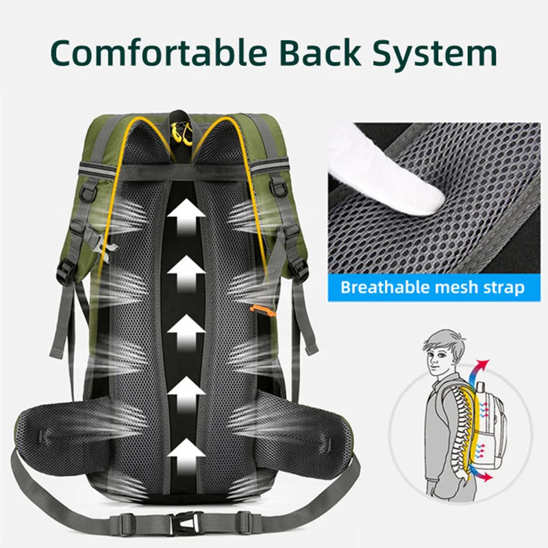 50L Travel Backpack Men Large Hiking & Camping Bag