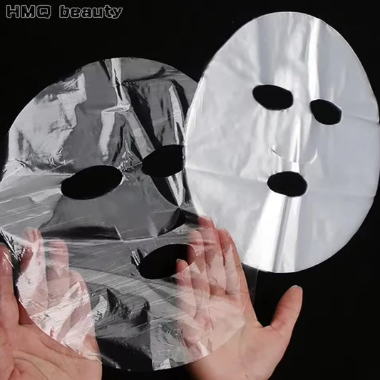 500/100pcs Disposable Plastic Film Full Face Cleaner Mask