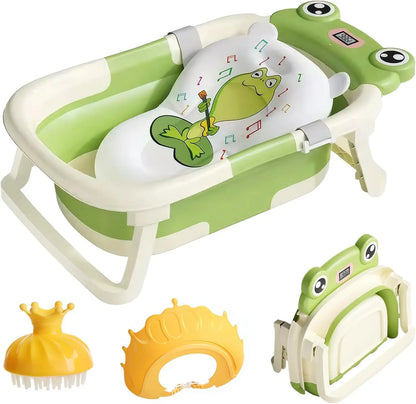 Baby Bath Tub with Bath Cushion Foldable Bathtub