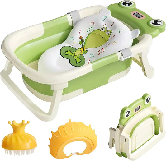 Baby Bath Tub with Bath Cushion Foldable Bathtub