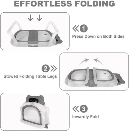 Baby Bath Tub with Bath Cushion Foldable Bathtub